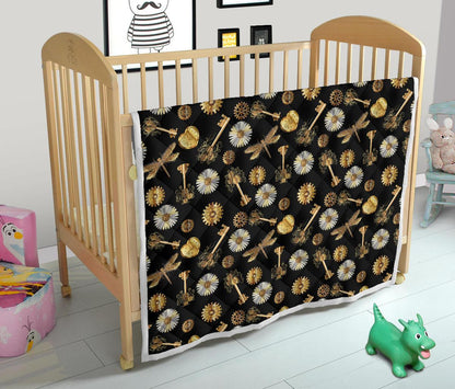 Steampunk Dragonfly Design Themed Print Premium Quilt-JTAMIGO.COM