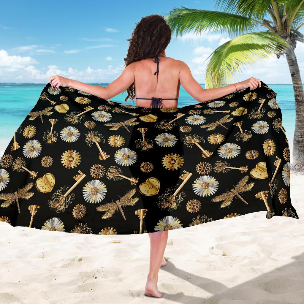 Steampunk Dragonfly Design Themed Print Sarong Pareo Wrap