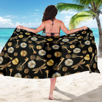 Steampunk Dragonfly Design Themed Print Sarong Pareo Wrap
