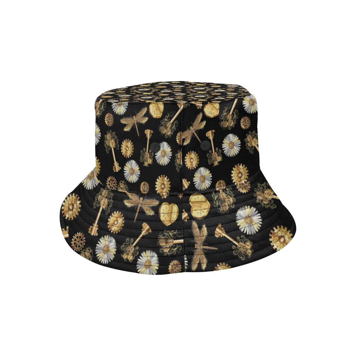 Steampunk Dragonfly Design Themed Print Unisex Bucket Hat