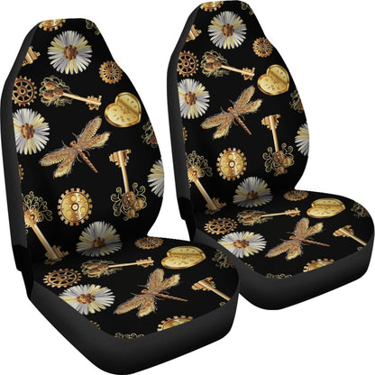 Steampunk Dragonfly Design Themed Print Universal Fit Car Seat Covers
