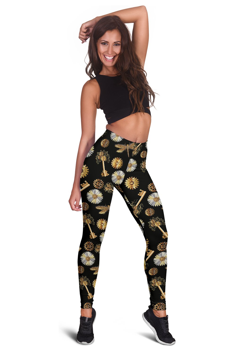 Steampunk Dragonfly Design Themed Print Women Leggings