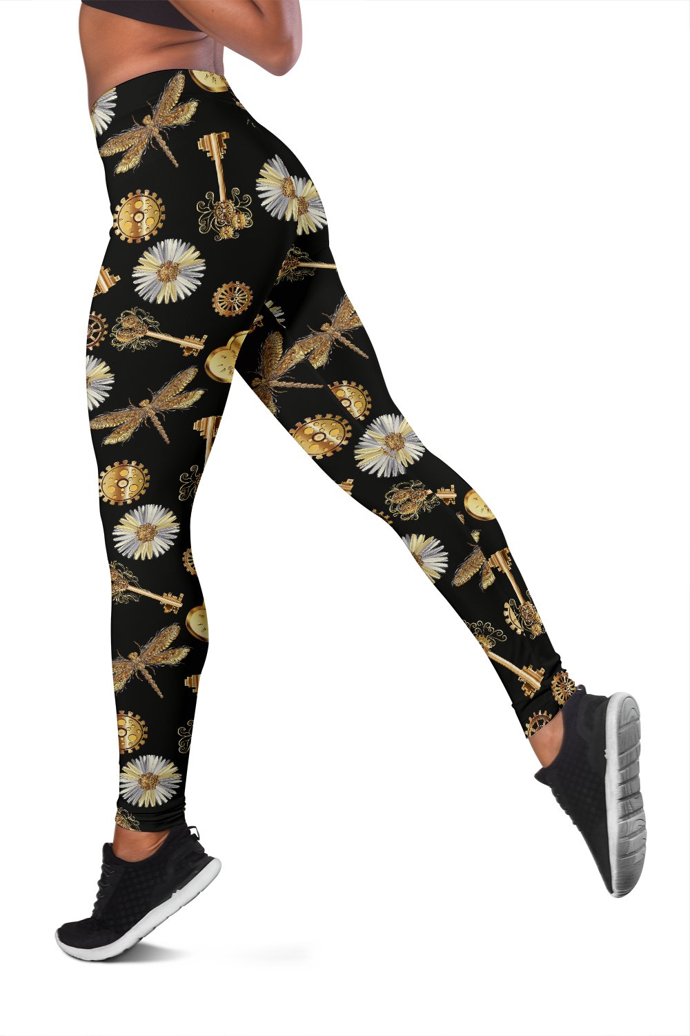 Steampunk Dragonfly Design Themed Print Women Leggings