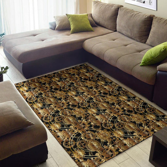 Steampunk Gear Design Themed Print Area Rugs-JTAMIGO.COM