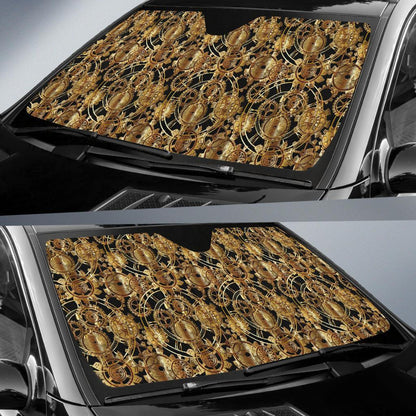 Steampunk Gear Design Themed Print Car Sun Shade For Windshield