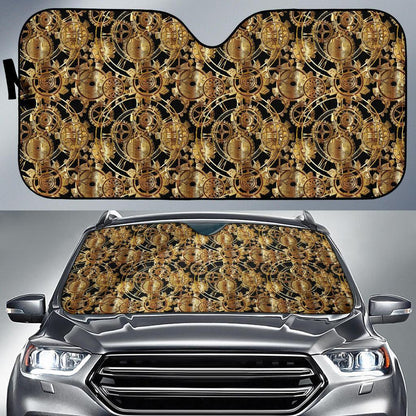 Steampunk Gear Design Themed Print Car Sun Shade For Windshield