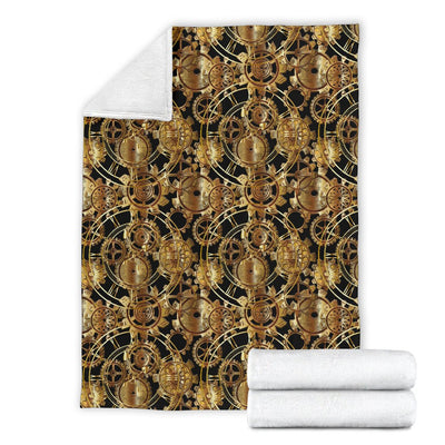 Steampunk Gear Design Themed Print Fleece Blanket