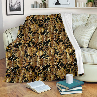 Steampunk Gear Design Themed Print Fleece Blanket
