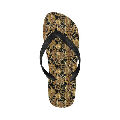 Steampunk Gear Design Themed Print Flip Flops-JTAMIGO.COM