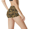 Steampunk Gear Design Themed Print High Waisted Spandex Shorts-JTAMIGO.COM