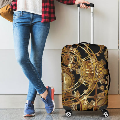 Steampunk Gear Design Themed Print Luggage Cover Protector