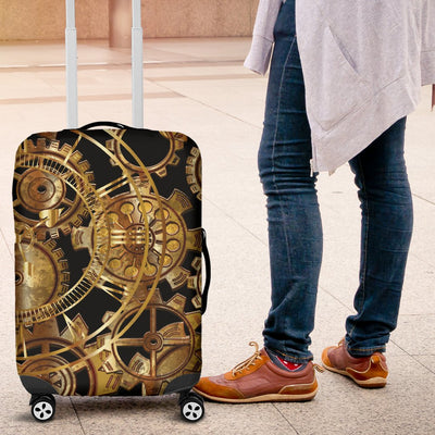 Steampunk Gear Design Themed Print Luggage Cover Protector
