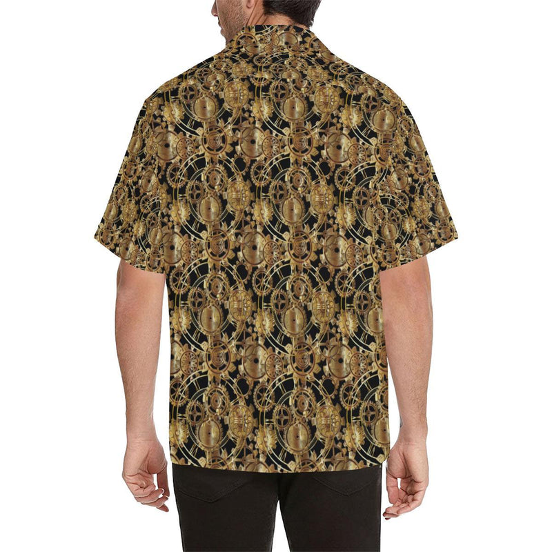 Steampunk Gear Design Themed Print Men Aloha Hawaiian Shirt