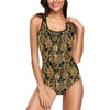 Steampunk Gear Design Themed Print One Piece Swimsuit-JTAMIGO.COM