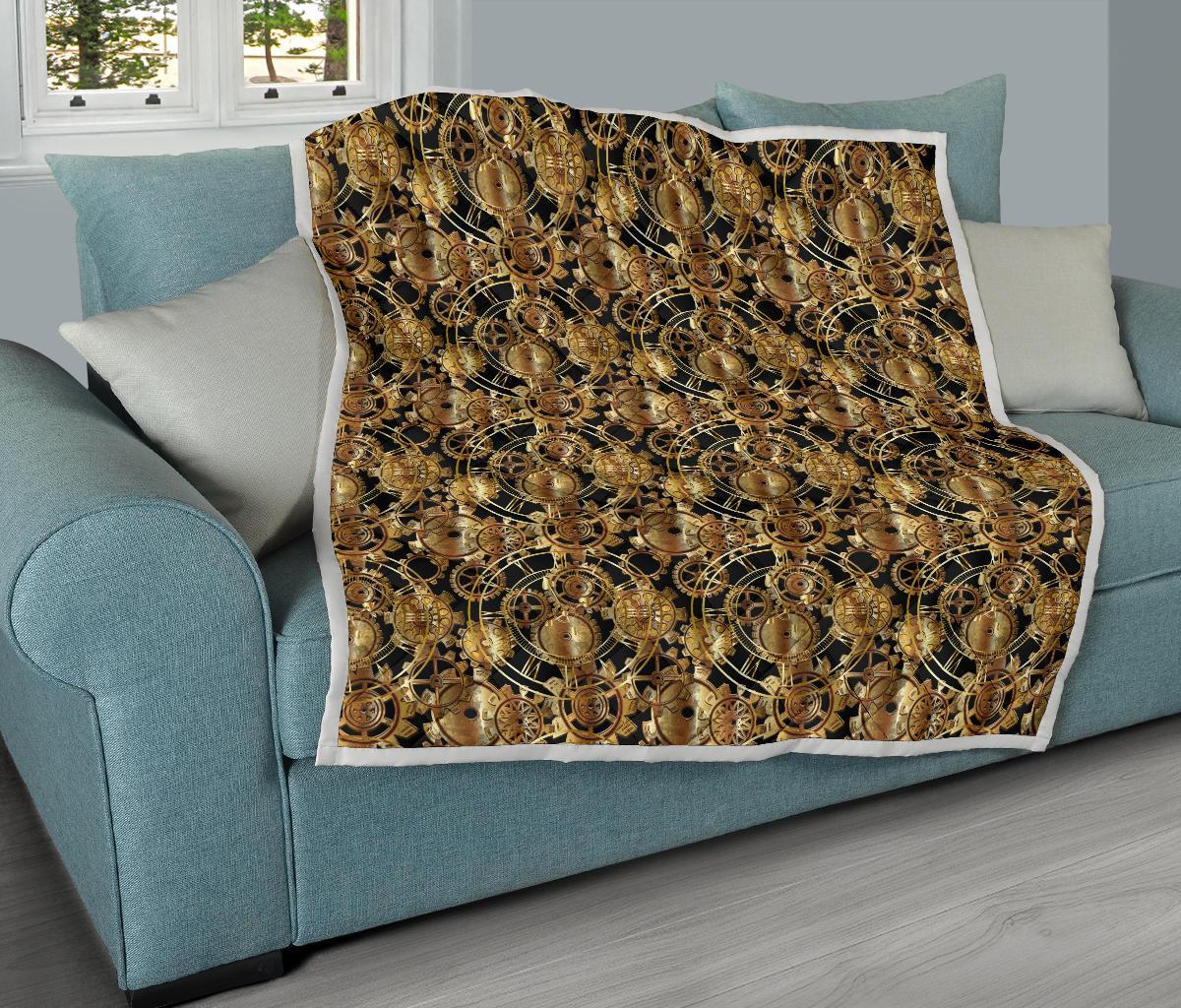 Steampunk Gear Design Themed Print Premium Quilt-JTAMIGO.COM