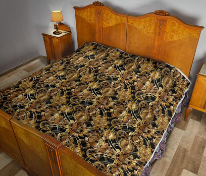 Steampunk Gear Design Themed Print Premium Quilt-JTAMIGO.COM