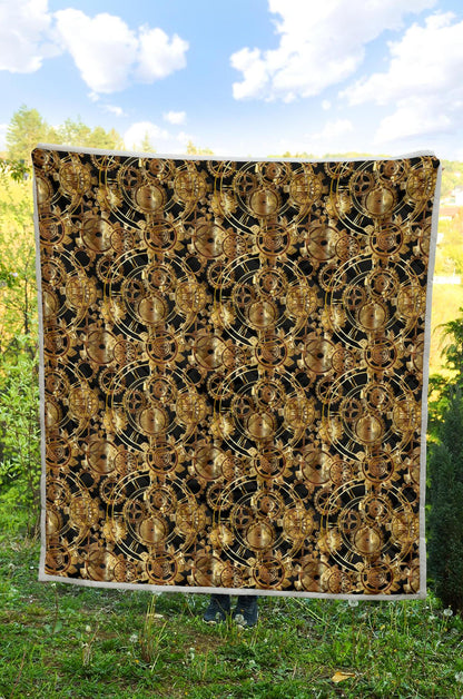 Steampunk Gear Design Themed Print Premium Quilt-JTAMIGO.COM