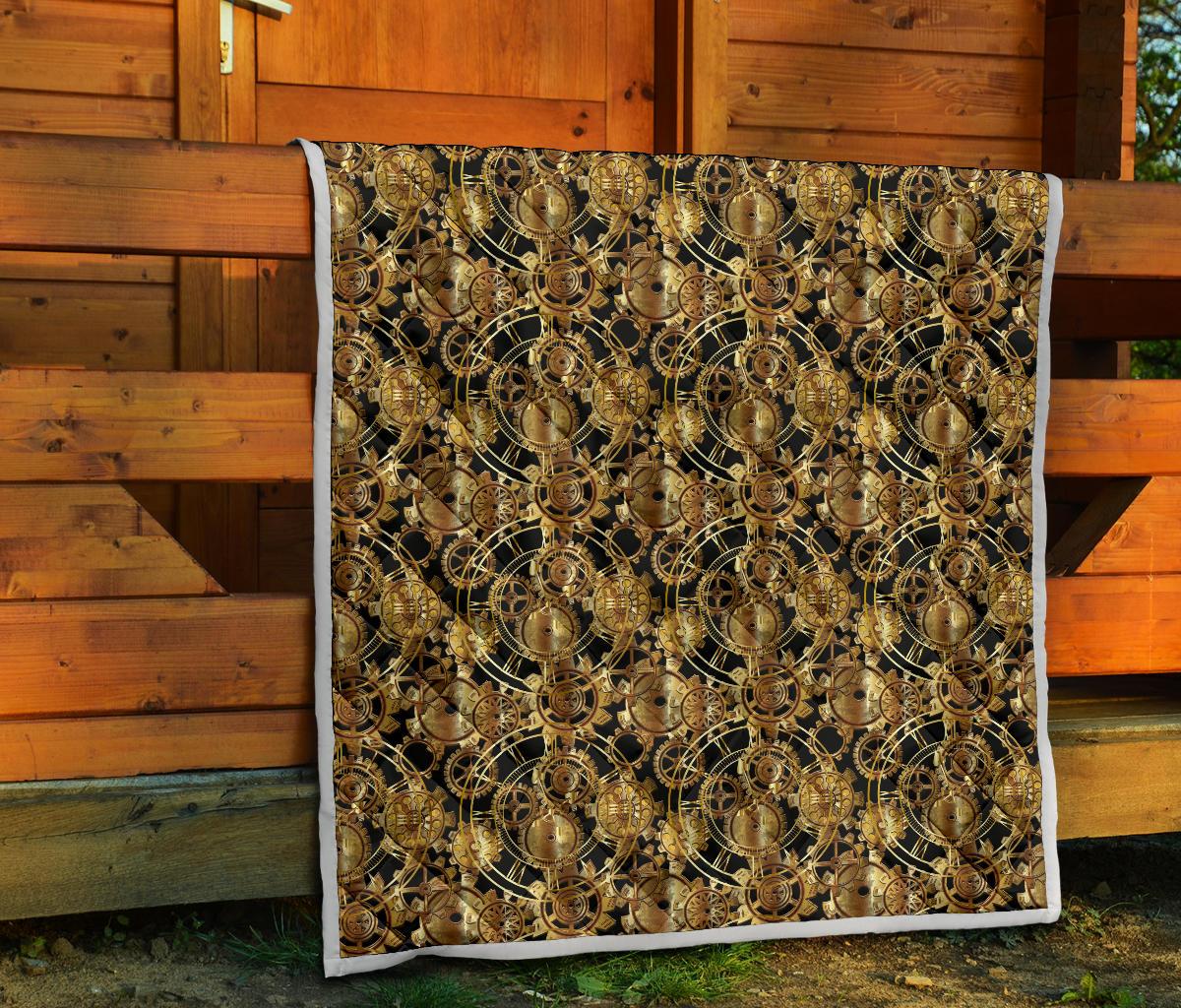 Steampunk Gear Design Themed Print Premium Quilt-JTAMIGO.COM
