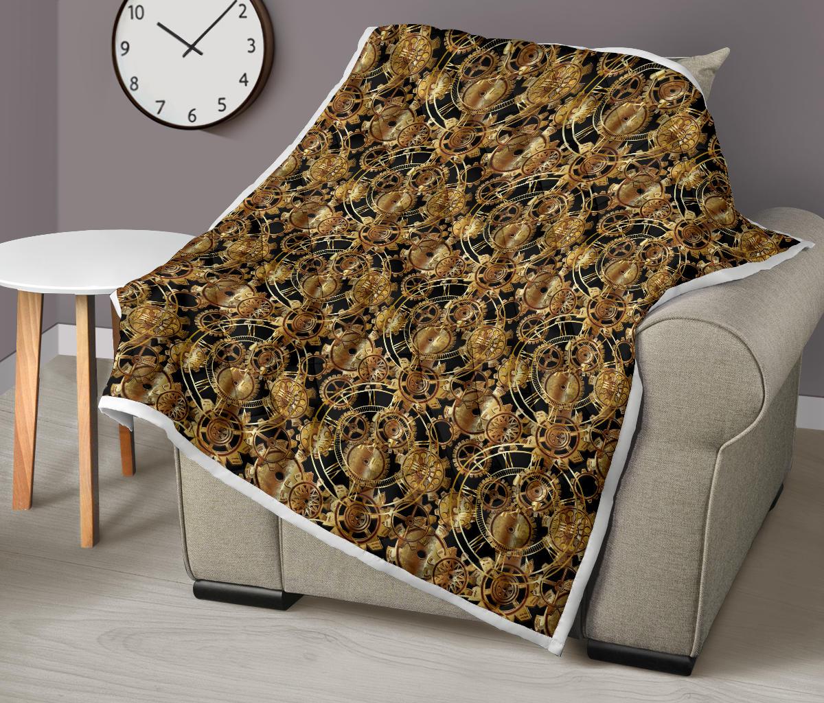 Steampunk Gear Design Themed Print Premium Quilt-JTAMIGO.COM
