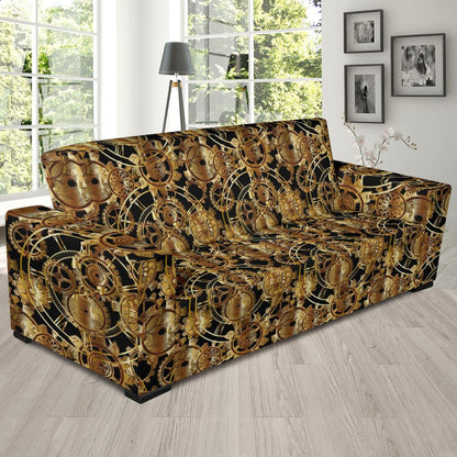 Steampunk Gear Design Themed Print Sofa Slipcover-JTAMIGO.COM