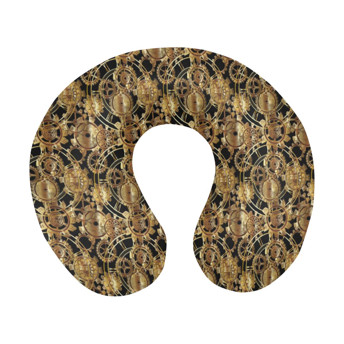 Steampunk Gear Design Themed Print U-Shaped Travel Neck Pillow-JTAMIGO.COM