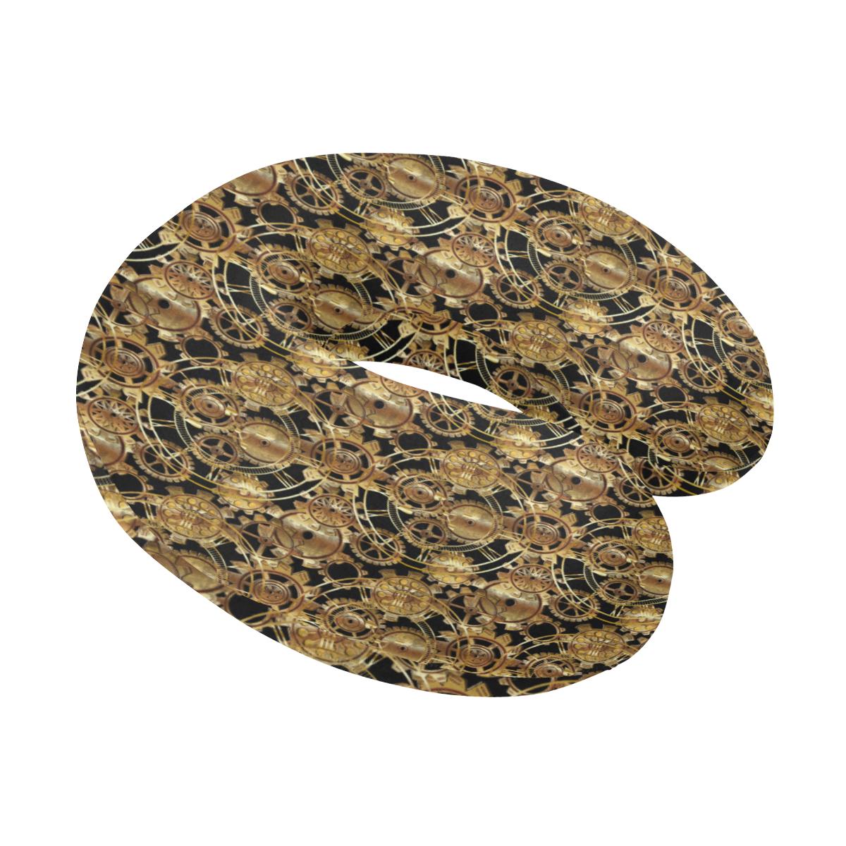Steampunk Gear Design Themed Print U-Shaped Travel Neck Pillow-JTAMIGO.COM