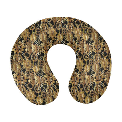 Steampunk Gear Design Themed Print U-Shaped Travel Neck Pillow-JTAMIGO.COM