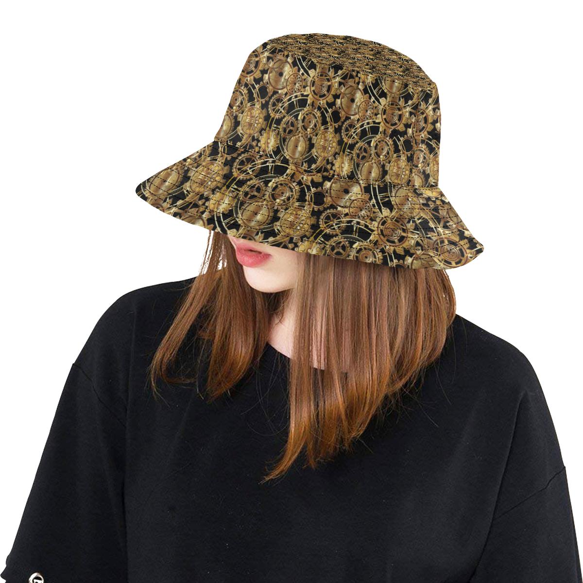 Steampunk Gear Design Themed Print Unisex Bucket Hat