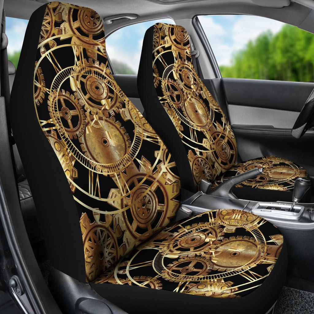 Steampunk Gear Design Themed Print Universal Fit Car Seat Covers