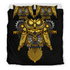 Steampunk Gold Owl Design Themed Print Duvet Cover Bedding Set