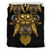 Steampunk Gold Owl Design Themed Print Duvet Cover Bedding Set
