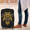 Steampunk Gold Owl Design Themed Print Luggage Cover Protector