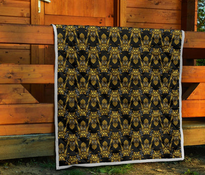 Steampunk Gold Owl Design Themed Print Premium Quilt-JTAMIGO.COM