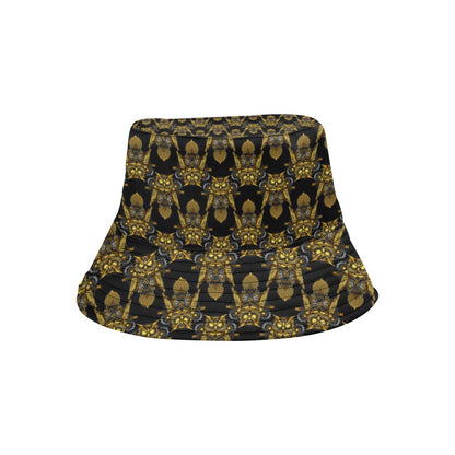 Steampunk Gold Owl Design Themed Print Unisex Bucket Hat