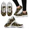 Steampunk Gold Owl Design Themed Print Women Sneakers Shoes