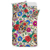 Sugar Skull Colorful Themed Print Duvet Cover Bedding Set