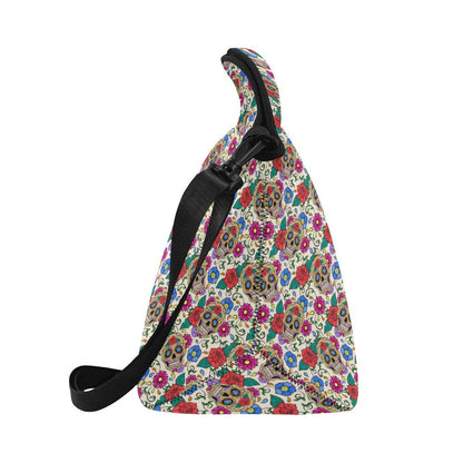 Sugar Skull Colorful Themed Print Neoprene Lunch Bag (Model 1669)(Large)-JTAMIGO.COM