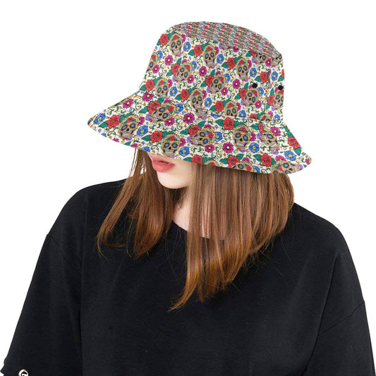 Sugar Skull Colorful Themed Print Unisex Bucket Hat