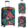Sugar Skull Floral Design Themed Print Luggage Cover Protector