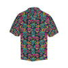 Sugar Skull Floral Design Themed Print Men Aloha Hawaiian Shirt