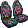 Sugar Skull Floral Design Themed Print Universal Fit Car Seat Covers