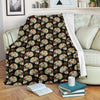 Sugar Skull Flower Design Themed Print Fleece Blanket