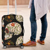 Sugar Skull Flower Design Themed Print Luggage Cover Protector