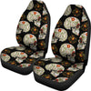 Sugar Skull Flower Design Themed Print Universal Fit Car Seat Covers