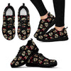 Sugar Skull Pink Bow Themed Print Women Sneakers Shoes
