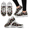 Sugar Skull Pink Bow Themed Print Women Sneakers Shoes