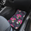 Sugar Skull Pink Rose Themed Print Car Floor Mats