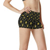 Sun Moon Golden Design Themed Print High Waisted Spandex Shorts-JTAMIGO.COM