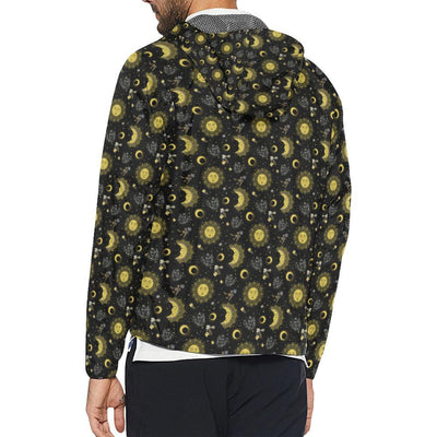 Sun Moon Golden Design Themed Print Men Windbreaker Jacket-JTAMIGO.COM