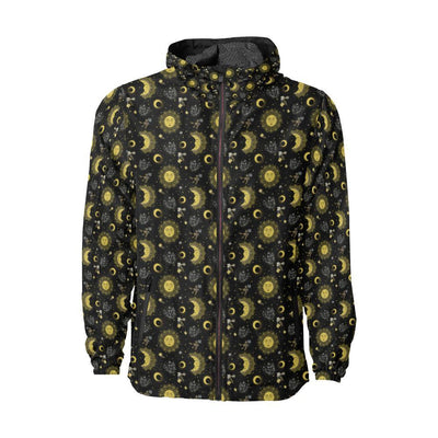 Sun Moon Golden Design Themed Print Men Windbreaker Jacket-JTAMIGO.COM